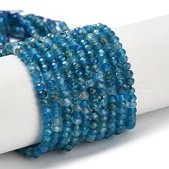 天然石アパタイトビーズ連売り  ロンデル  多面カット  3x2mm  穴：0.7mm  約195個/連  15.39''（39.1センチメートル）&nbsp;G-Z106-H03-02