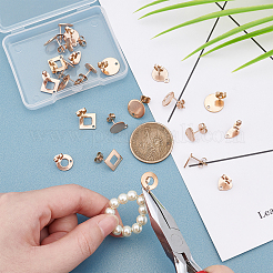 24Pcs 6 Style Ion Plating(IP) 304 Stainless Steel Stud Earring Findings&nbsp;STAS-DC0001-25