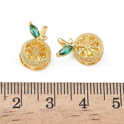 Brass Micro Pave Cubic Zirconia Pendants&nbsp;KK-L256-31G