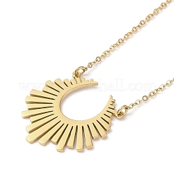 304 Stainless Steel Sun Radiates Pendant Necklace for Women&nbsp;NJEW-Q318-03G