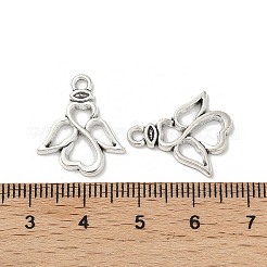合金のチベット風チャーム  天使  アンティークシルバー  19.5x16.5x1.5mm  穴：1.8mm&nbsp;LS-TIBE-S324-19AS