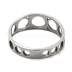 変色しない201ステンレススチールの指輪  女性用中空ラウンドリング  ステンレス鋼色  4~6mm  内径：17mm&nbsp;RJEW-G278-04P