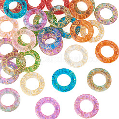 40Pcs 10 Colors Baking Paint and Golden Metal Enlaced Glass Beads&nbsp;DGLA-TA0001-65