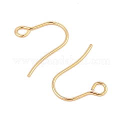 316サージカルステンレススチールピアスフック  耳ワイヤー  水平ループ付き  24KGP本金メッキ  15x12x0.7mm  穴：2mm&nbsp;STAS-A056-11G-B
