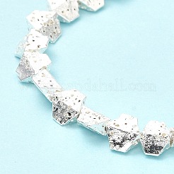 Electroplated Natural Lava Rock Beads Strands&nbsp;G-G984-13S
