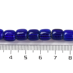 手作りのランプワークシェブロンビーズ連売り  バレル  マリンブルー  8x7.5mm  穴：1.2mm  約47個/連  14.69''（37.3センチメートル）&nbsp;X-LAMP-K041-01B-21