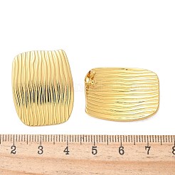 304ステンレススチールスタッドピアス  イオンプレーティング（ip）  織り目加工の長方形  18KGP本金メッキ  29x23.5mm&nbsp;EJEW-U047-15G