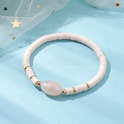 Polymer Clay Heishi Surfer Stretch Bracelet&nbsp;BJEW-JB10153-03
