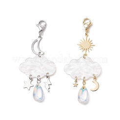 2Pcs Cloud Acrylic Pendant Decorations&nbsp;HJEW-JM04665