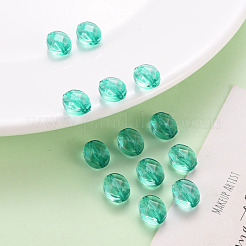 透明なアクリルビーズ  オーバル  ターコイズ  10x8x5.5mm  穴：1.5mm  約1550個/500g&nbsp;TACR-S154-18A-68