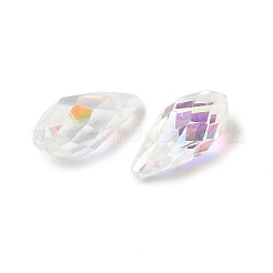 ガラスチャーム  シャンデリア装飾ペンダント  ティアドロップチャーム  多面カット  クリアAB  12.5x6mm&nbsp;FIND-Z118-01