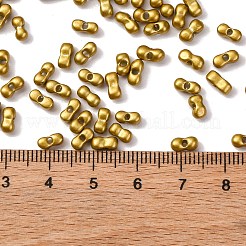 焼付塗装ガラスシードビーズ  メタリックカラー  ピーナッツ  ゴールド  6x3.5x3mm  穴：1mm  約4500個/ポンド&nbsp;SEED-L011-12A-09