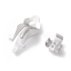 変色しない 316 サージカルステンレススチール クリップオンイヤリング金具  ステンレス鋼色  21.5x9.5x3.5mm  穴：3.5mm  7x7.5x3.5  穴：1.4mm  2個/セット&nbsp;STAS-L203-45P