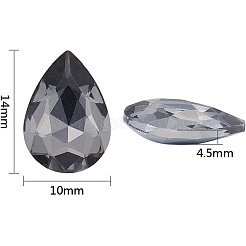 ポイントガラスラインストーンカボション  多面カット  ティアドロップ  ミックスカラー  14x10x4.5mm  6個/カラー  15色  90個/箱&nbsp;RGLA-OC0001-10