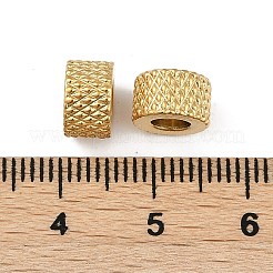 202ステンレスビーズ  フラットラウンド  18KGP本金メッキ  8x5mm  穴：4mm&nbsp;STAS-Q336-04G