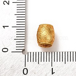 真鍮ビーズ  波模様のバレル  ゴールドカラー  8x7mm  穴：2mm&nbsp;KK-G559-02G