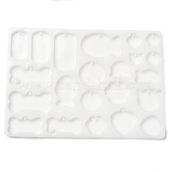 Bone/Fish/Flat Round DIY Pendant Silhouette Silicone Molds&nbsp;DIY-G099-02A