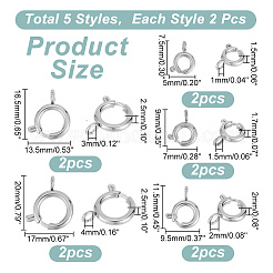 304ステンレススチールの滑らかな表面のスプリングリング留め具  ステンレス鋼色  7.5~20x5~17x1.5~2.5mm  10個/箱&nbsp;STAS-UN0009-44P