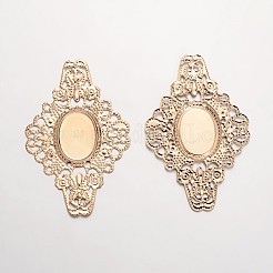 Filigree Flower Iron Cabochon Connector Settings&nbsp;IFIN-O010-15