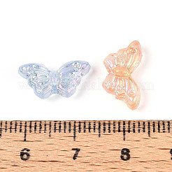 UVメッキ透明アクリルビーズ  虹色の  蝶  ミックスカラー  8x15x4.5mm  穴：1.2mm  約2170個/500g&nbsp;OACR-N143-01