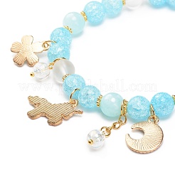 Synthetic Crackle Quartz & Natural Yellow Jade Beaded Stretch Bracelet&nbsp;BJEW-JB08527-02