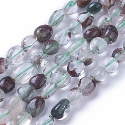 Natural Green Lodolite Quartz/Garden Quartz Beads Strands&nbsp;X-G-P433-08