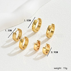 3 Pairs Vintage Smooth Brass Hoop Earring Sets&nbsp;MK3125-2