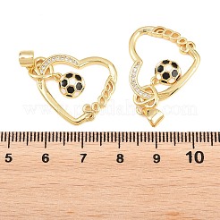 Brass Micro Pave Cubic Zirconia Pendants&nbsp;KK-D232-15G