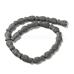 魚で染めた天然の溶岩石ビーズ連売り  グレー  21.5x12x6mm  穴：1.6mm  約19個/連  16.14''（41センチメートル）&nbsp;G-O126-01A-11