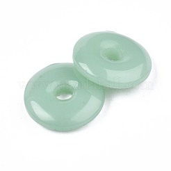 透明なスプレー塗装ガラスビーズ  平和バックル  ダークシーグリーン  19x4.5mm  穴：4mm&nbsp;GLAA-S054-34B-B02