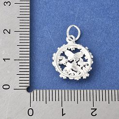 スターリングシルバー 925D ペンダント 3 個  蝶のチャーム付きガーランド  スタンプ925個付き  銀  16x13.5x3mm  穴：3.4mm&nbsp;STER-R012-08S
