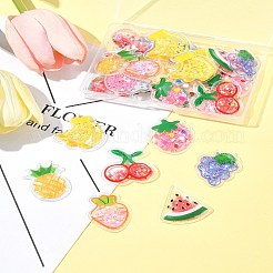 28個 7スタイル 透明 PVC プラスチック カボション  スパンコール付き  ミックスカラー  混合図形  33.6~35x28~34mm  4個/スタイル&nbsp;PVC-FS0001-04
