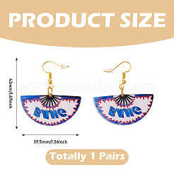1 Pairs Acrylic Fan Dangle Earrings&nbsp;EJEW-TA0001-74