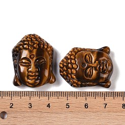 天然タイガーアイ彫刻ペンダント  仏のチャーム  29x22.5x11mm  穴：0.5mm&nbsp;G-I361-01B