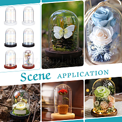 6 Sets 3 Colors Iridescent Glass Dome Cover&nbsp;DJEW-NB0001-37
