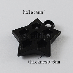 オペークアクリルパーツ  スター  ブラック  30x27x6mm  穴：4mm  約320個/500g&nbsp;SACR-R695-1