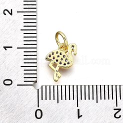 Rack Plating Brass Micro Pave Cubic Zirconia Pendants&nbsp;KK-K401-69G