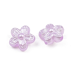 パール調アクリルビーズ  花  パープル  10.5x11x6.5mm  穴：1.6mm  約1724個/500g&nbsp;AC-CBAAA05-06B