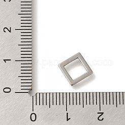 304ステンレススチールチャーム  レーザー切断  ステンレス鋼色  正方形  8x8x1mm  穴：5.5x5.5mm&nbsp;STAS-S144-01P-H