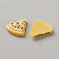 不透明樹脂デコデンカボション  模造食品  ピザ  ゴールド  23x21.5x5.5mm&nbsp;RESI-WH0077-50