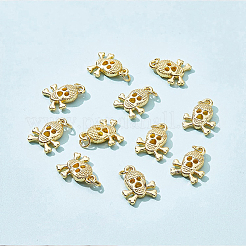 20個の合金ペンダント  長持ちメッキ  丸カン付き  スカル  18KGP本金メッキ  16.5x13x4mm  穴：2.5mm&nbsp;FIND-BC0002-11