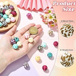 シリコンビーズ  ラウンド  ミックスカラー  15mm  穴：2.5mm&nbsp;SIL-CJC0003-09