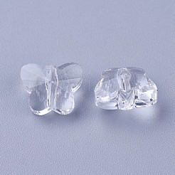 透明ガラスビーズ  多面カット  蝶  透明  8x10x5.5mm  穴：1mm&nbsp;GLAA-P037-02A-28