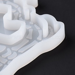 DIYスカルテーマペンダントシリコンモールド  レジン型  UVレジン用  エポキシ樹脂ジュエリー作り  手の心  50x72x6mm  穴：2.4mm&nbsp;LS-SIMO-H010-07C