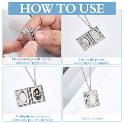 16Pcs 316 Stainless Steel Locket Pendants&nbsp;STAS-ME0003-42