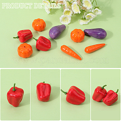 40個 4スタイル フォーム人工野菜  小道具の装飾のふりをする  ミックスカラー  25~57.5x15~35mm  10個/スタイル&nbsp;AJEW-GF0009-58