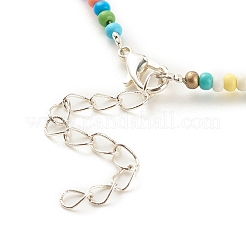 Glass Seed Beaded Necklace&nbsp;X-NJEW-JN03825-01