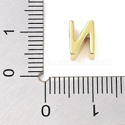 304ステンレスペンダント  24KGP本金メッキ  文字N  8x5.5x4mm  穴：1.6mm&nbsp;STAS-S137-01G-N