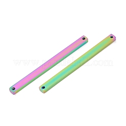 イオンプレーティング（IP）304ステンレス鋼リンク/コネクター  長方形  虹色  40x3x1.7mm  穴：1.2mm&nbsp;STAS-I311-11D-RC