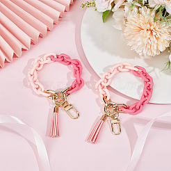 2Pcs Acrylic Cable Chain Bracelet Pendant Decorations&nbsp;AJEW-SC0003-71D